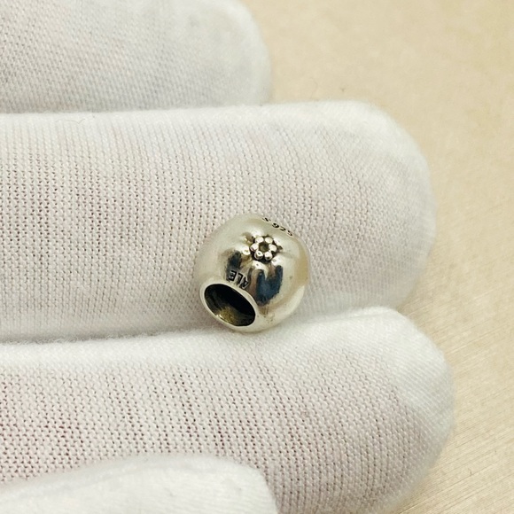 EUC Pandora 791026 Silver & 14k Yellow Gold Education Apple of My Eye Charm - Picture 6 of 9